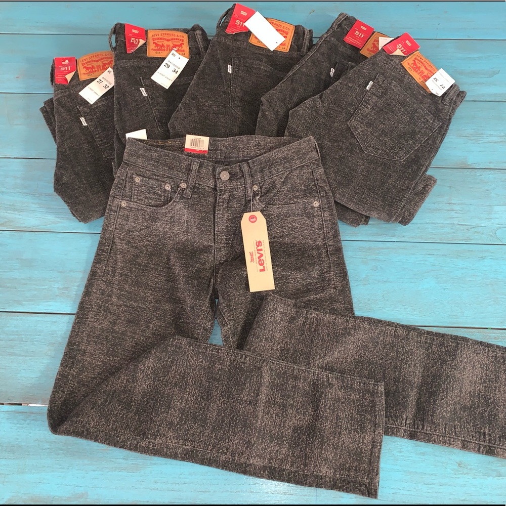 Men’s Levi’s 511 Slim Graphite Printed Corduroys